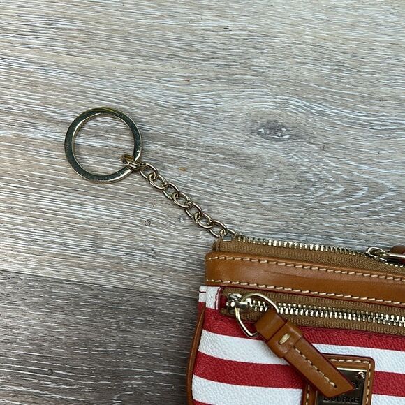 Dooney & Bourke Red and White Striped coin purse - Picture 10 of 10